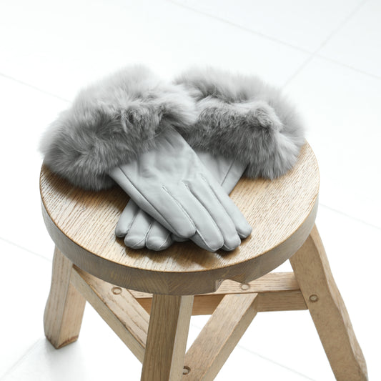 Fur Cuff Leather Gloves